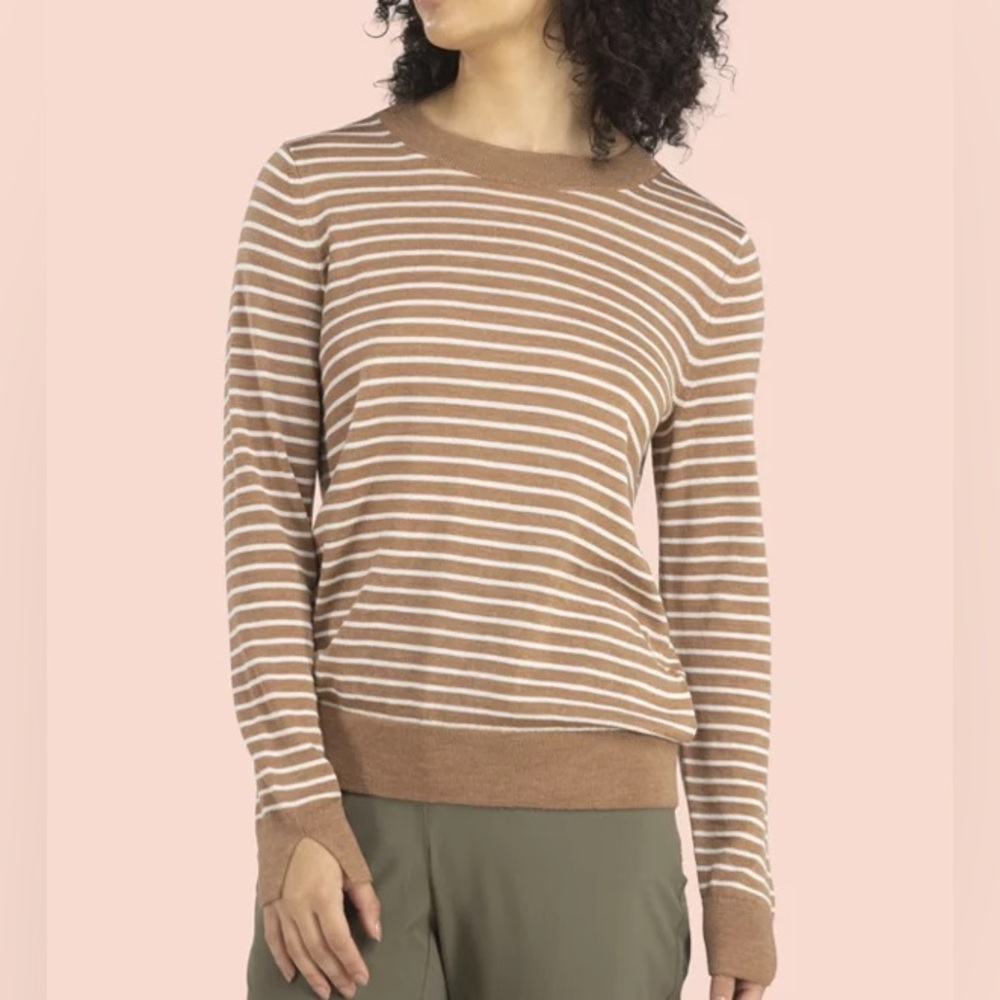 Banana Republic merino wool lightweight long sleeve striped crew neck sweater M